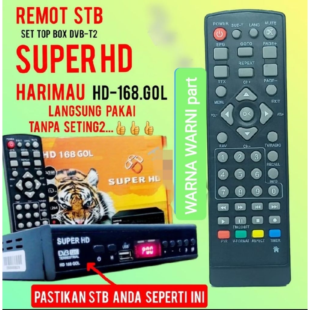 Remote set top box super HD 168 gol Harimau