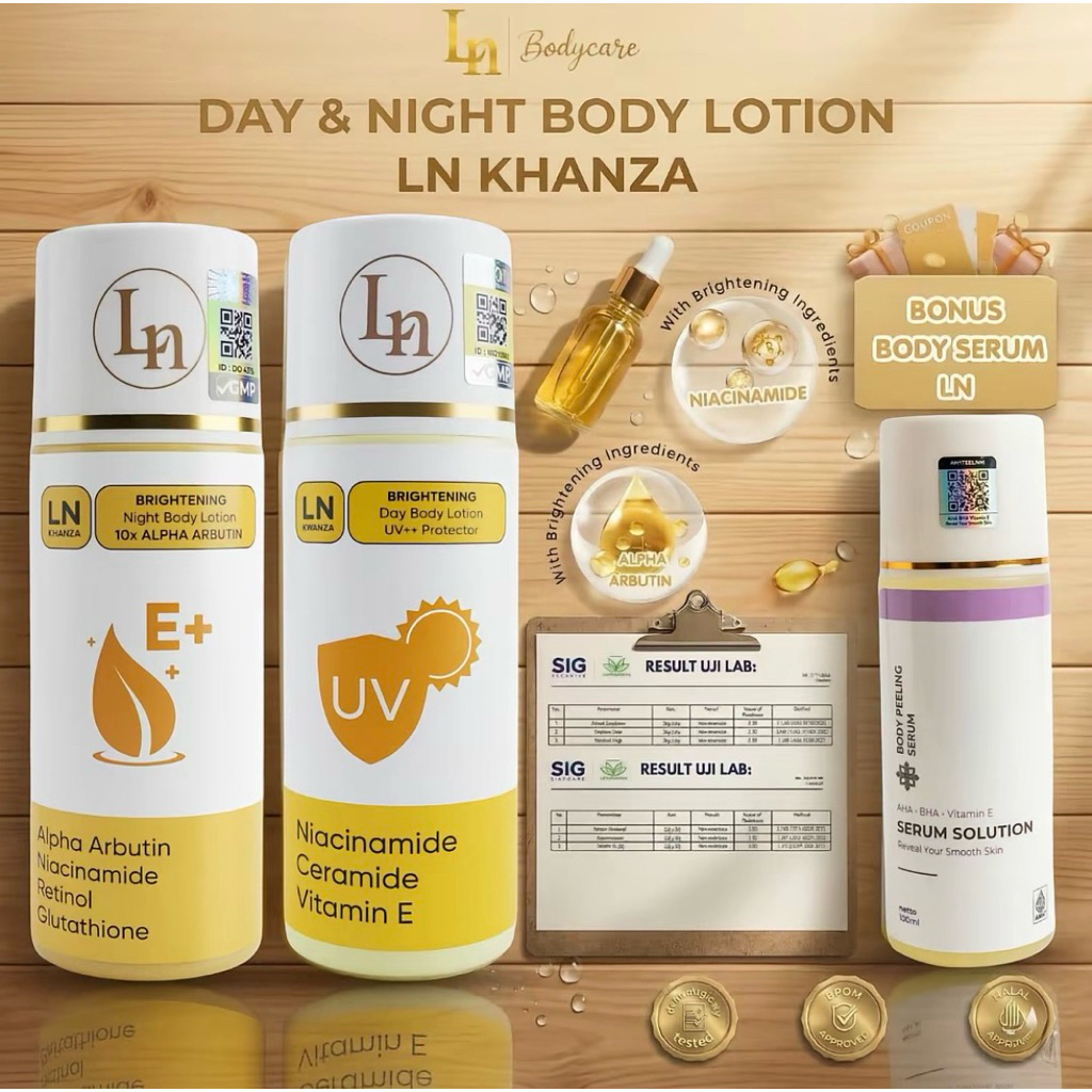 [COD] Lotion 10% Alpha Arbutin HB dosis tinggi Pemutih Varian Siang + Malam BPOM 100ml