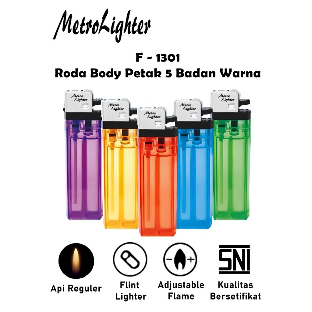 Mancis Petak Metro Lighter 10pcs