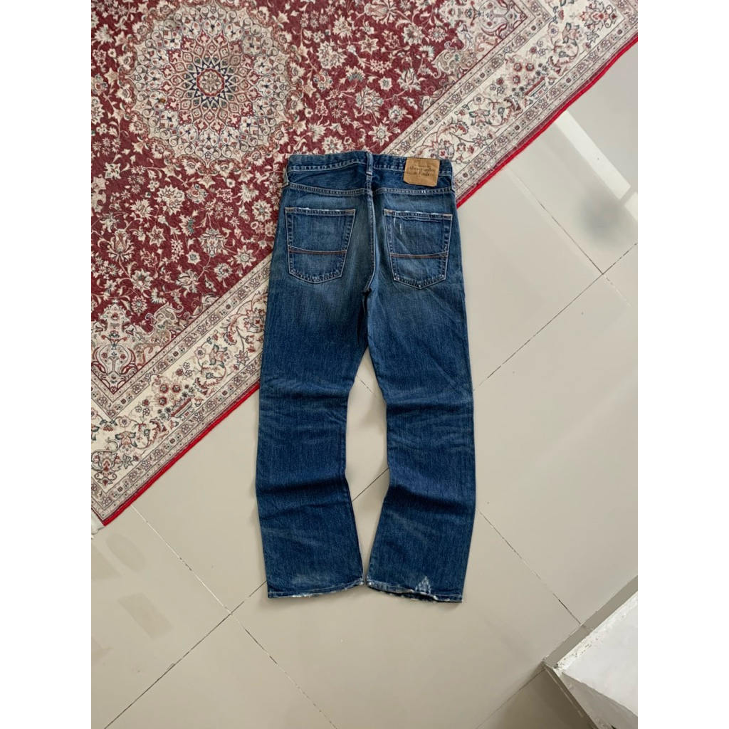 Abercrombie & Fitch Baxter Distressed Faded Bootcut Jeans