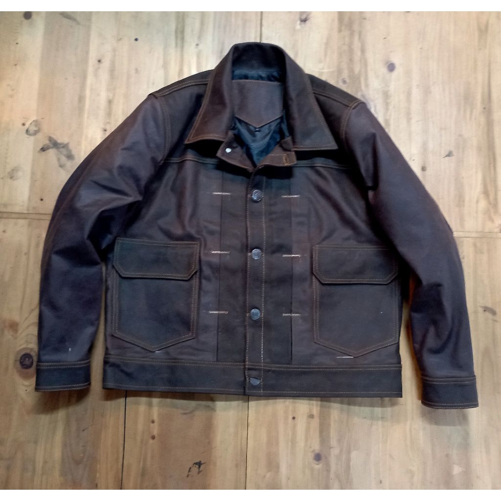 jaket kulit Trucker pria type 2 size M