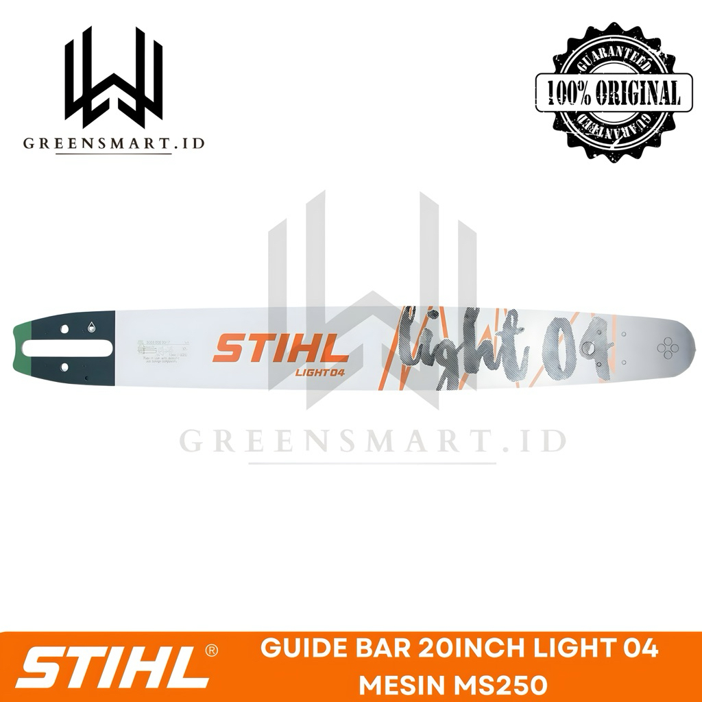 GUIDE BAR CHAINSAW 20INCH LIGHT 04 MESIN MS250 STIHL ORIGINAL