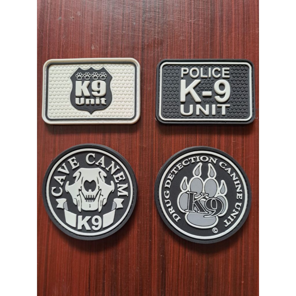 ptch rubber emblem karet POLICE K-9UNIT, CAVE CANEM, DRUNG DETECTION CANINE UNIT K-9