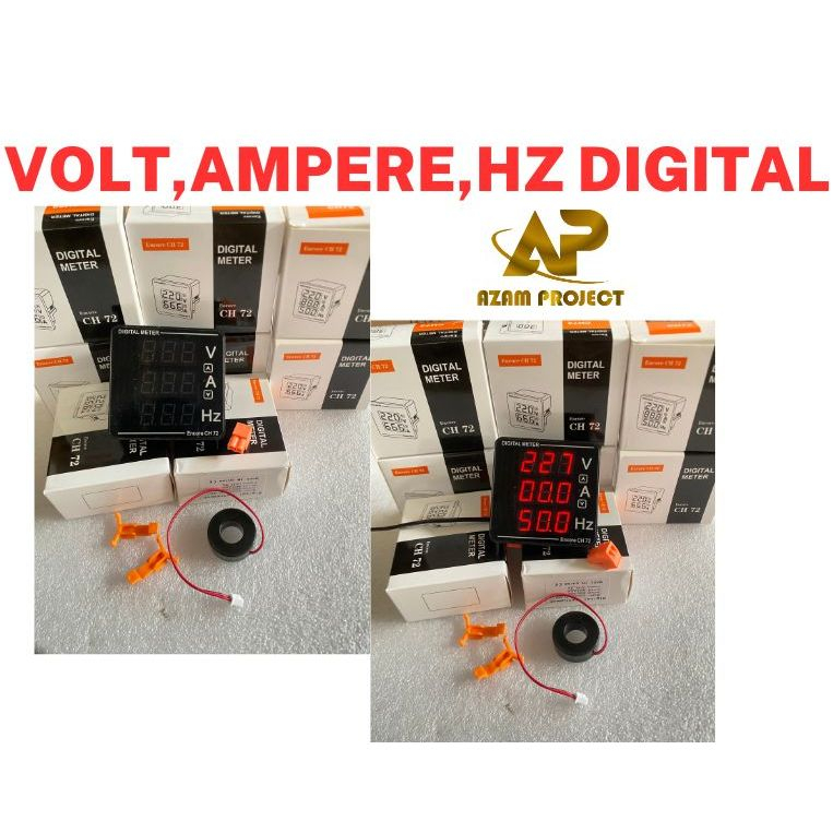 Voltmeter ampere meter Hz meter digital 3in1 layar lebar