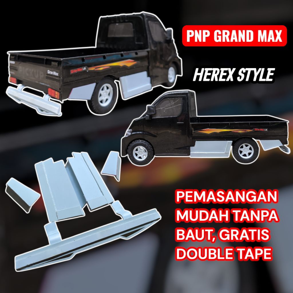 Variasi bemper miniatur mobil pickup grand max style herex fulllset tinggal pasang (free double tape