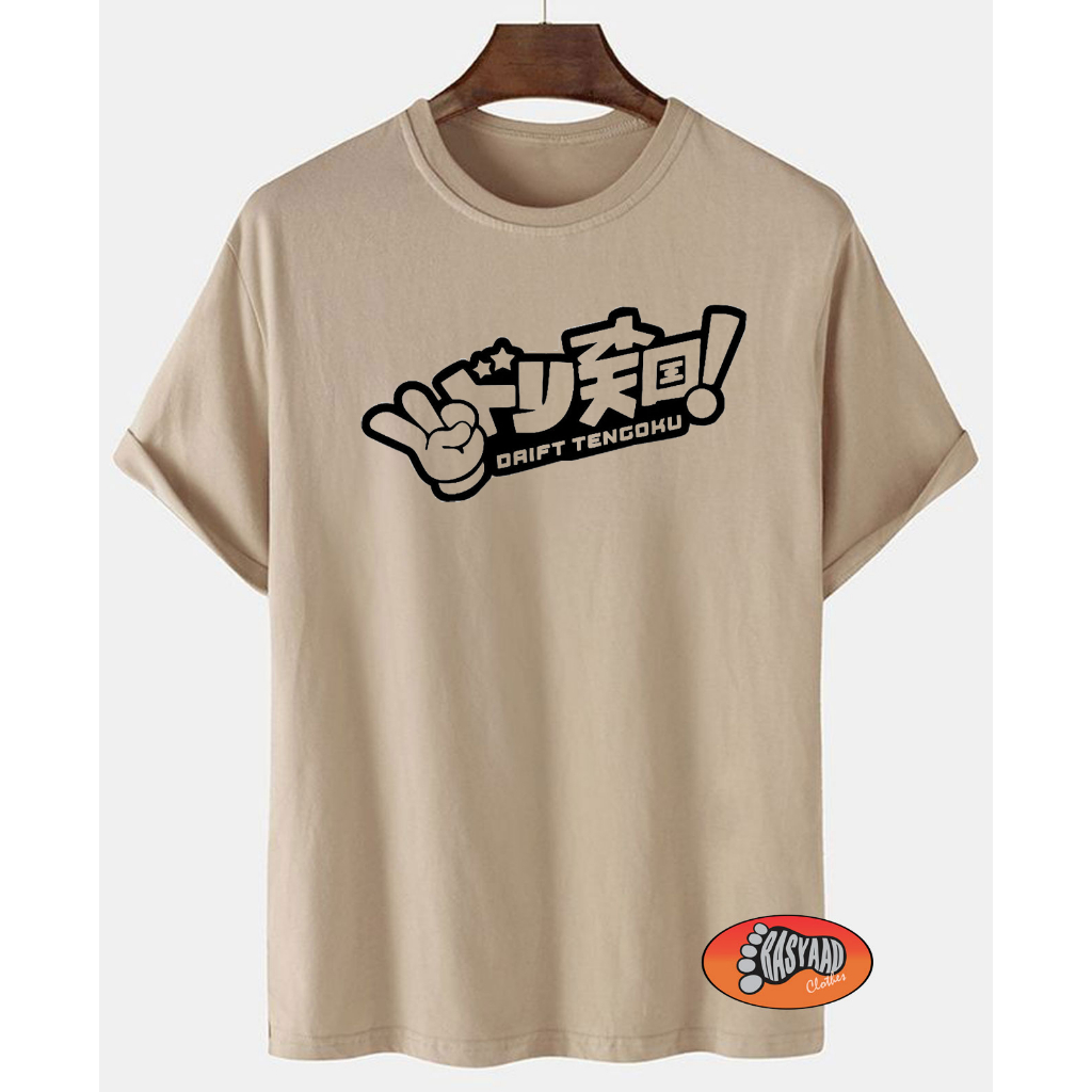 Kaos Pria/Kaos Tulisan Jepang Drift Tengoku/Kaos Wanita/Kaos Distro Terbaru/Kaos Sablon Terbaru/Kaos