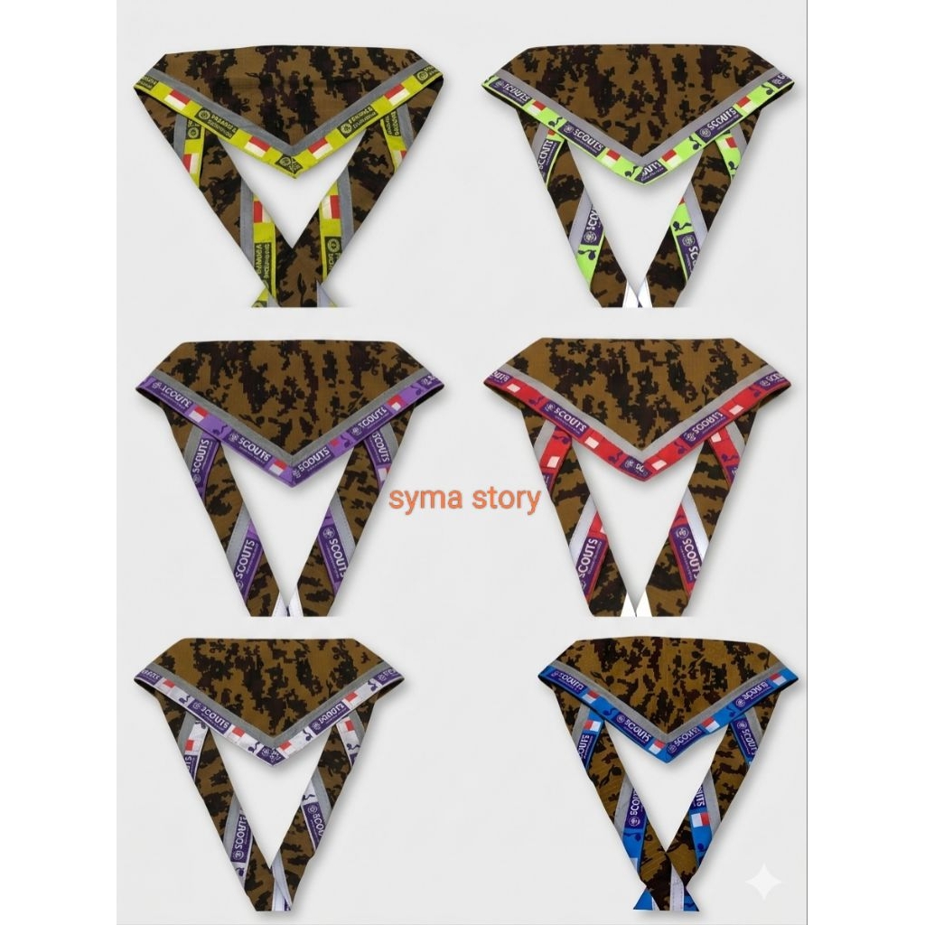 TERMURAH_SCRAF LORENG PRAMUKA LIS SCOUT/SCRAF PRAMUKA MENYALA/SYAL PRAMUKA LORENG MENYALA