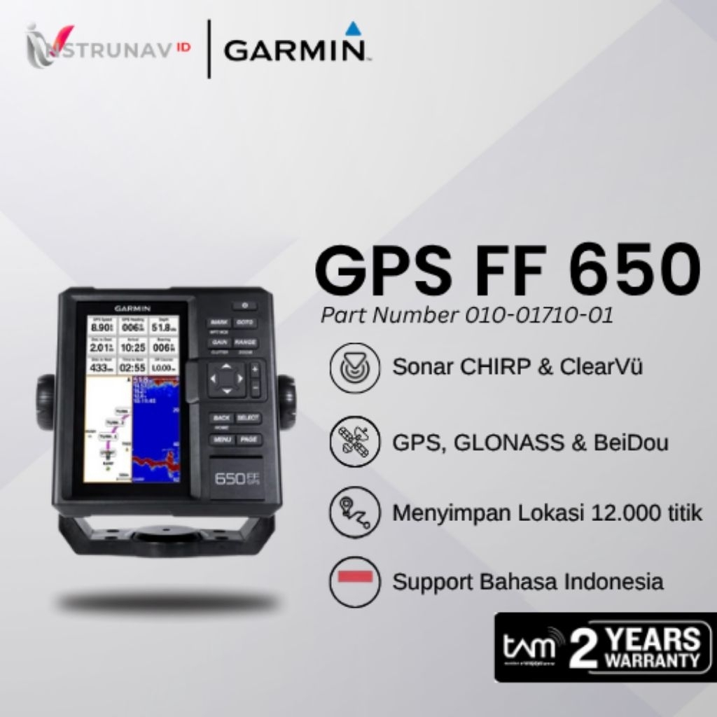 Garmin Fishfinder 650 GPS APAC Chartplotter Maritim Original Garansi Resmi