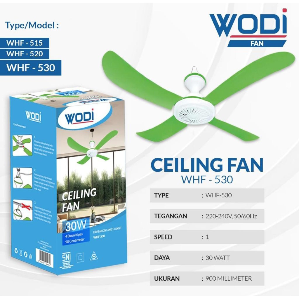 Kipas Angin Gantung Jumbo 30 Watt Dan 35 Watt 4 Daun Baling Besar Co