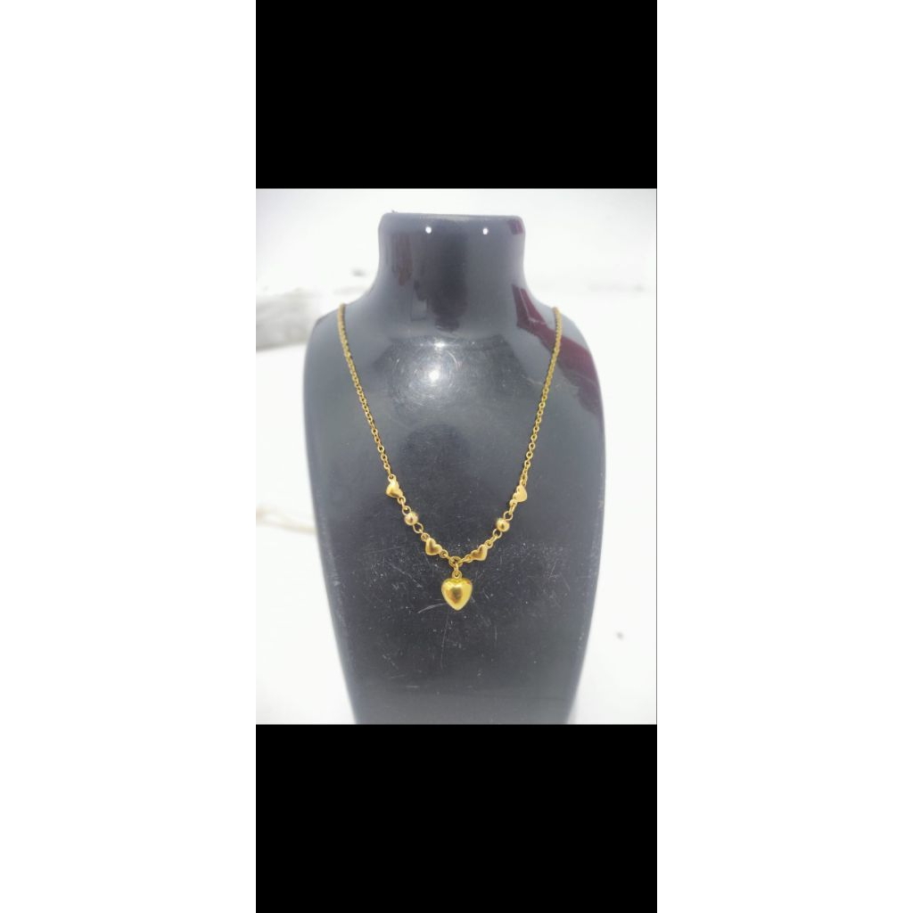 kalung perhiasan 23 karat titanium asli berlapis emas asli 23 karat kait S