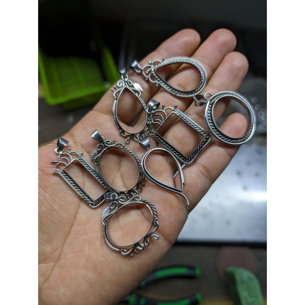 cangkang liontin batu akik/emban liontin/bingkai kalung batu