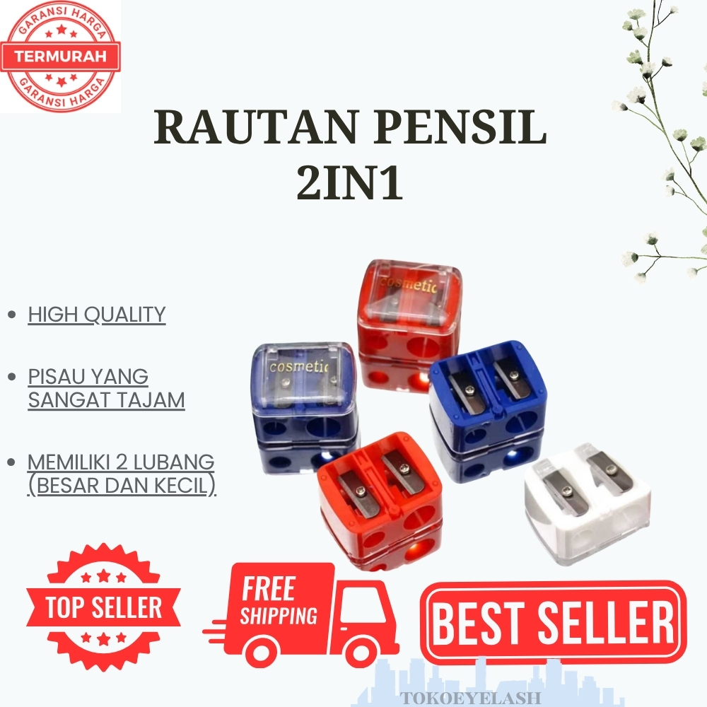 RAUTAN 2IN1 ALIS EYELINER / RAUTAN EYELINER PENCIL 2IN1 RAUTAN PENSIL ALIS EYELINER PENAJAM KOSMETIK