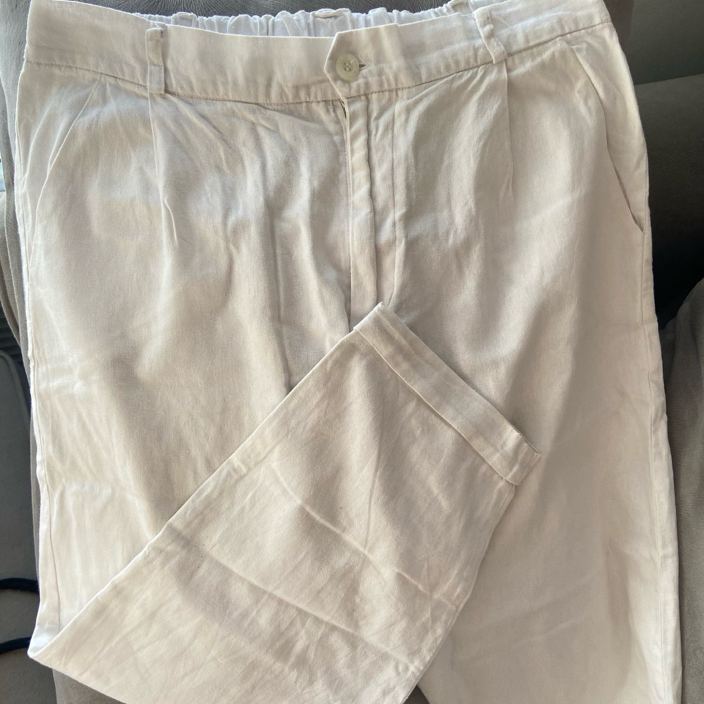 (Preloved) Linen Pants in White