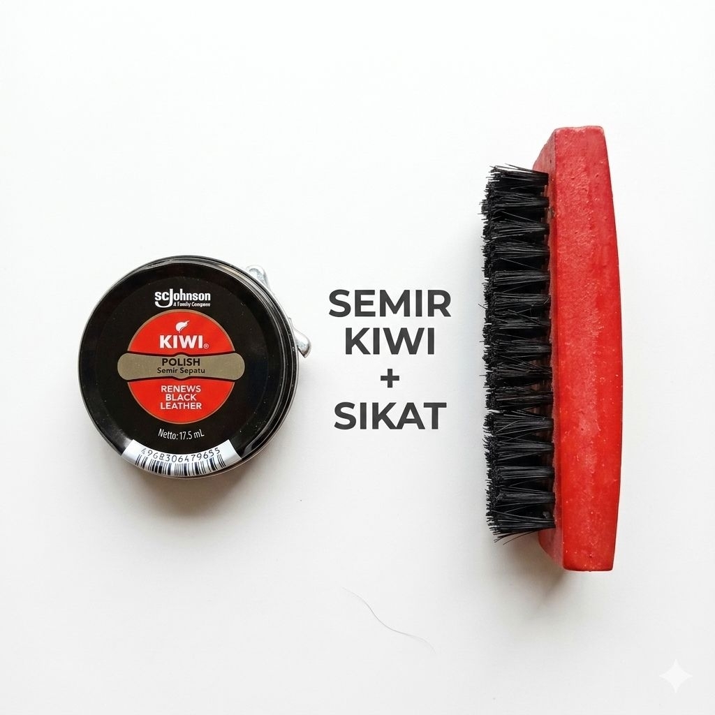 Semir kiwi + sikat / SIKAT SEMIR SEPATU PLUS KIWI