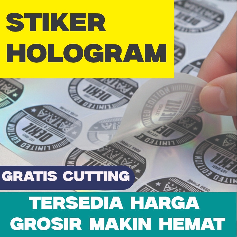 Cetak Stiker Hologram / Print Stiker Hologra A3+ / cetak Label Stiker Hologram  Ffree Cutting Kisscu