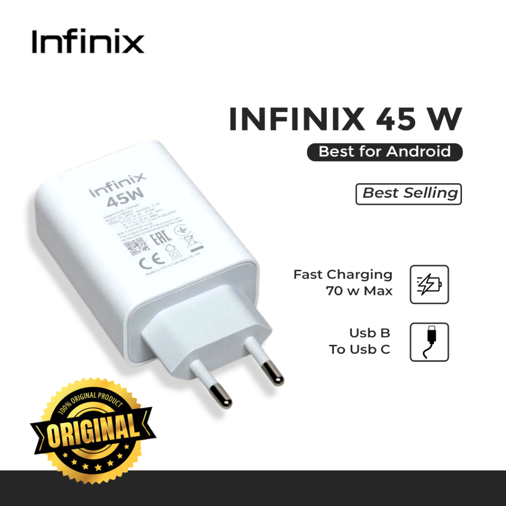 Charger Infinix 45Watt Fast Charger Asli Original