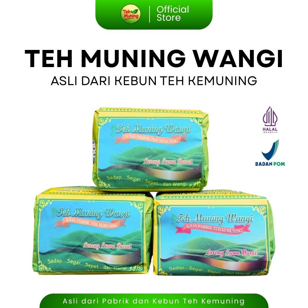 (3 Pcs @40 gr) TEH MUNING WANGI MELATI | Racikan Asli Solo Langsung dari Pabrik Kemuning