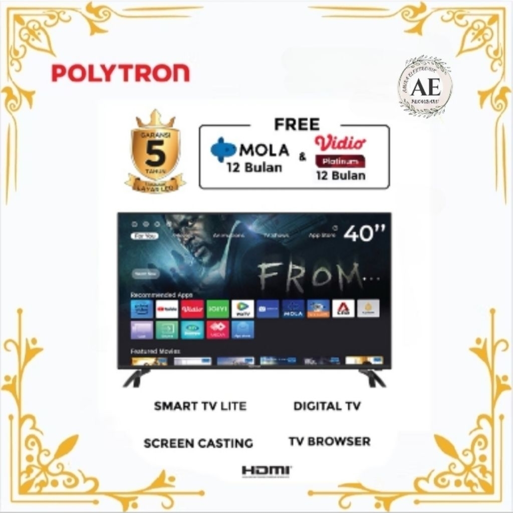SMART TV POLYTRON 40 INC PLD 40CV8969 BERGARANSI RESMI 5 TAHUN