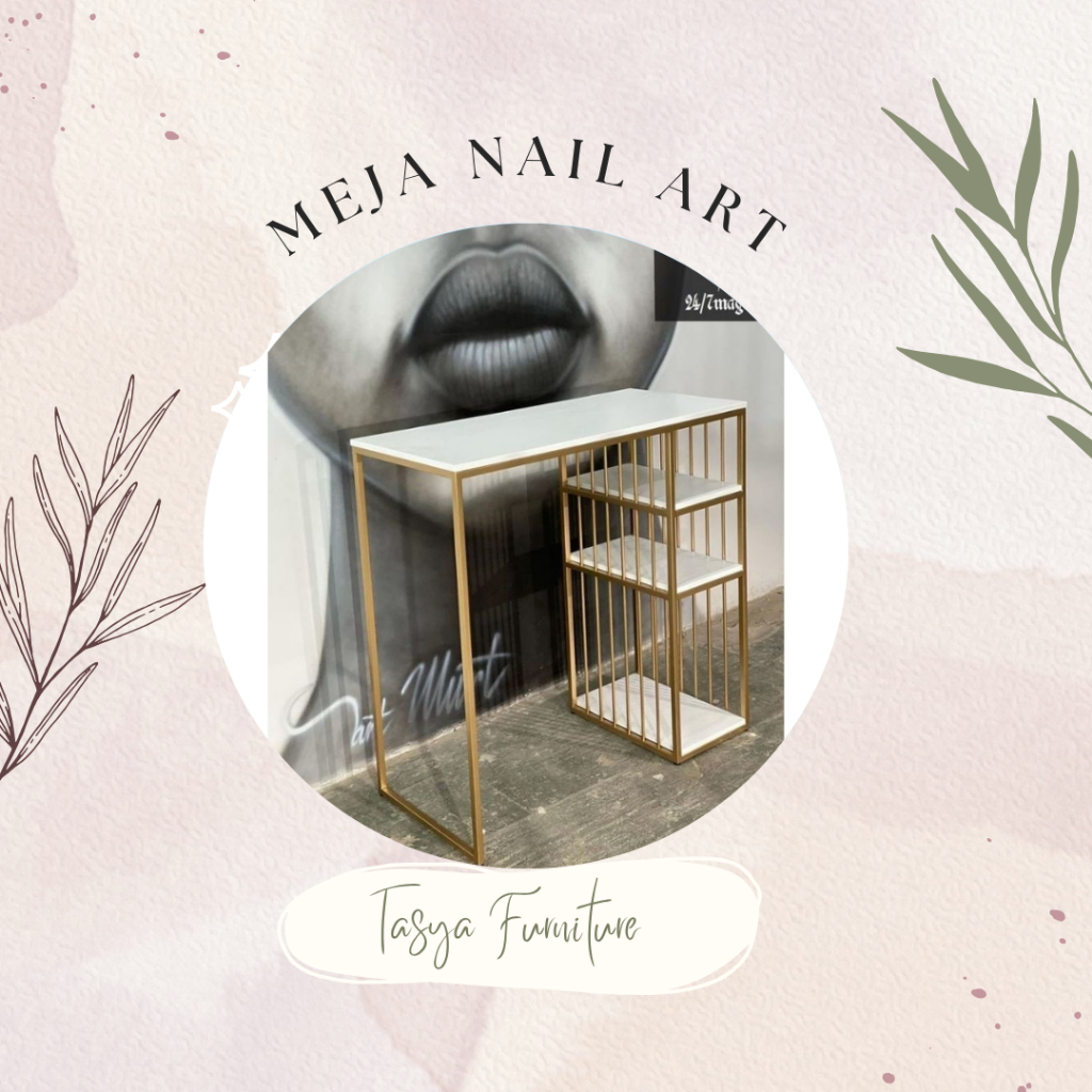 Meja Nail Art Kiraz Minimalis Untuk Rumah Cafe || Meja Nail Art Kiraz Marmer Untuk Ruang Tamu