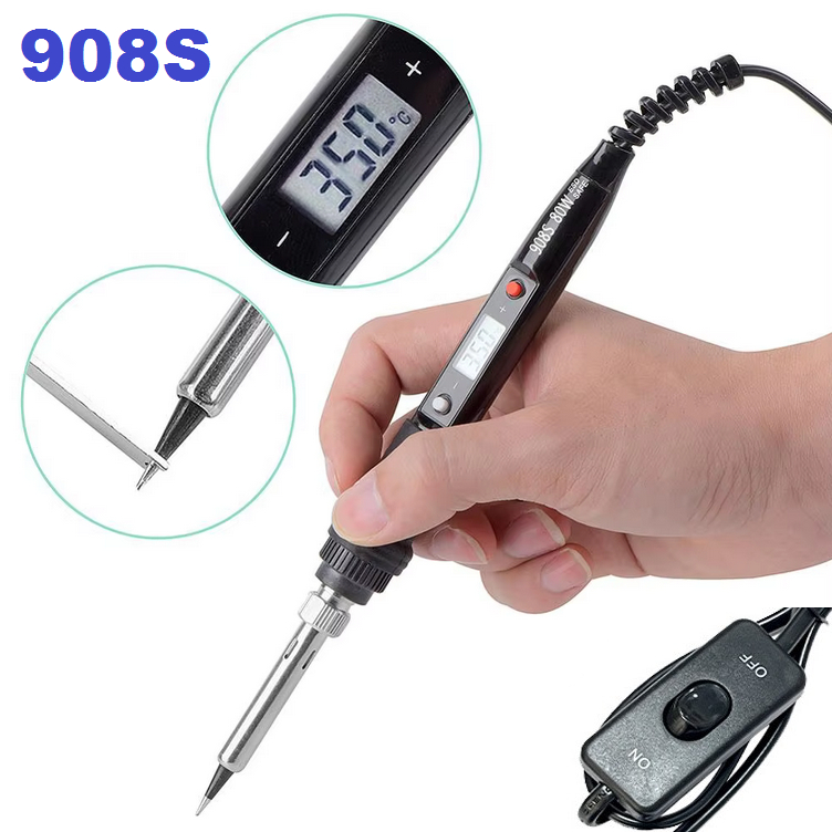 Solder 908S V908 80W 220V Pengatur Suhu LCD untuk Service HP & Elektronik