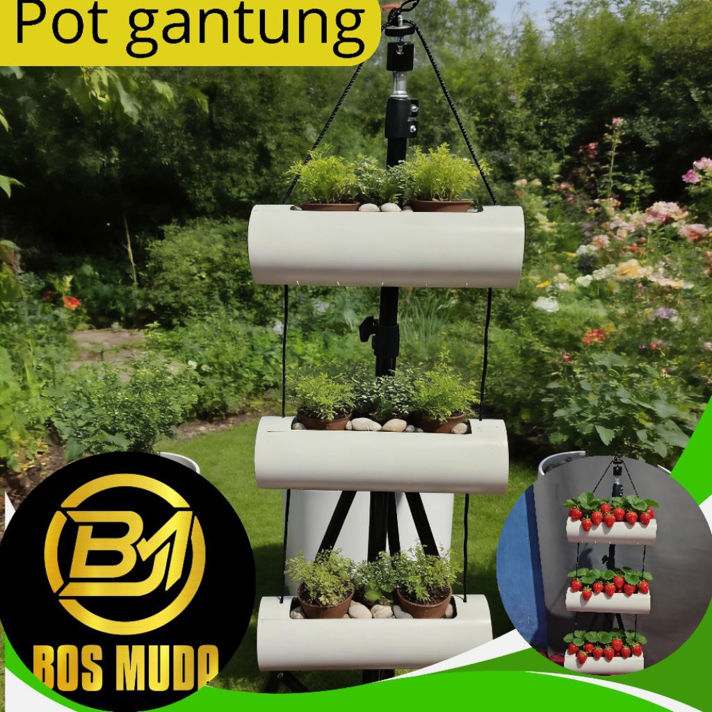pot gantung bahan pipa paralon untuk tanam hias tanam sayuran