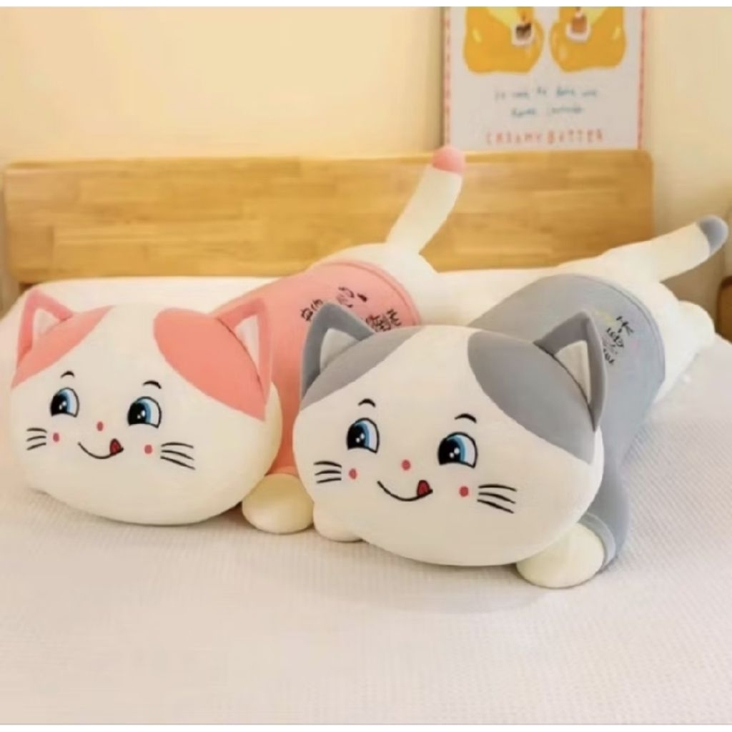 Boneka Lying Cat Ukuran 90cm/Boneka Kucing Lying Berlabel SNI