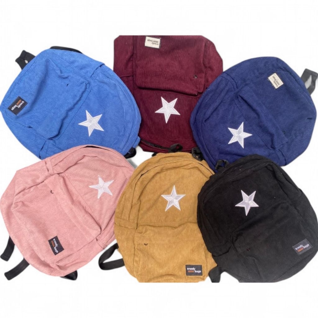 tas ransel Corduroy unisex, backpack star Corduroy terbaru