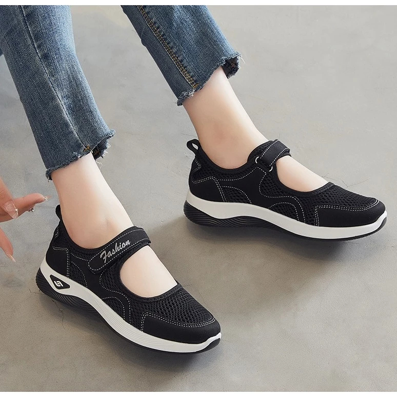 Sepatu Slip On Wanita Import Bahan Rajut Sport 57
