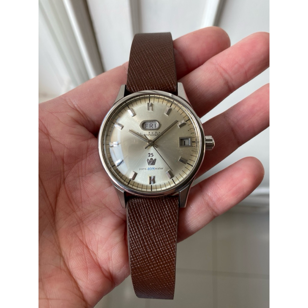 Citizen Auto Dater 81302-Y Parashock 25 Jewels Automatic kondisi istimewa mulus head full original ,