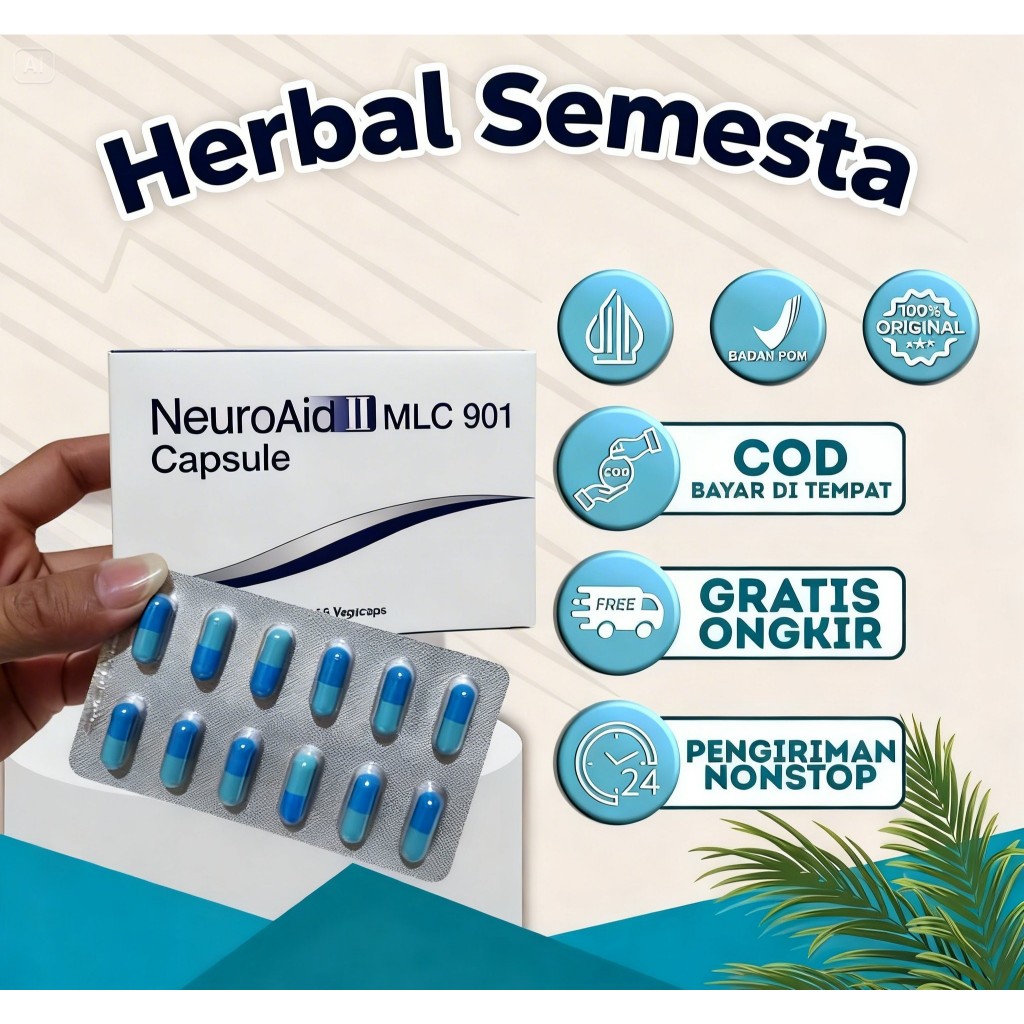 Neuroaid II (MLC 901) 60 Kapsule BPOM Resmi - Obat Stroke Ampuh Terbaik, Obat Stroke China, Obat Str