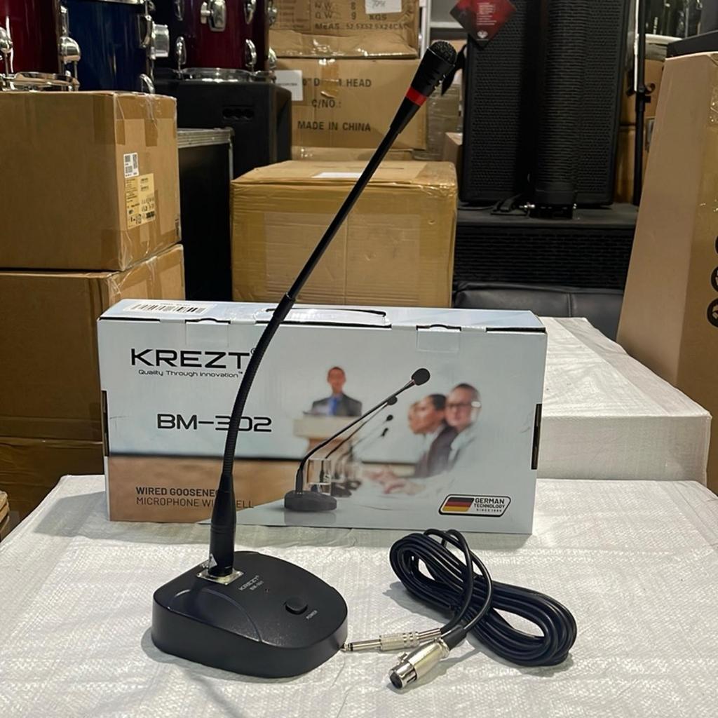 Mic Meja Krezt BM-302 + Bell / Mic Podium Krezt BM302 Bell Mikrofon / Mic Kabel Desktop KREZT BM 302