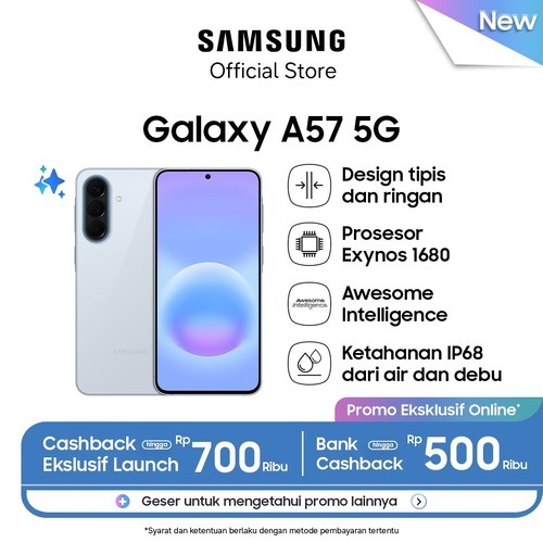 HP SAMSUNG A57 SERIES (A57 8+8/256 -- 12+12/256) GARANSI RESMI INDONESIA