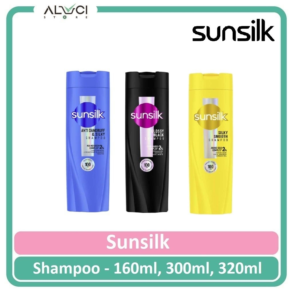Shampoo Sunsilk 160 ml - Rambut Hitam Berkilau, Lembut, dan Kuat