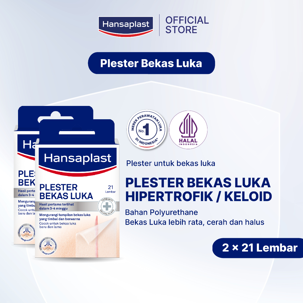 HANSAPLAST Plester Bekas Luka isi 21 P3K Plester Bening - Twin Pack