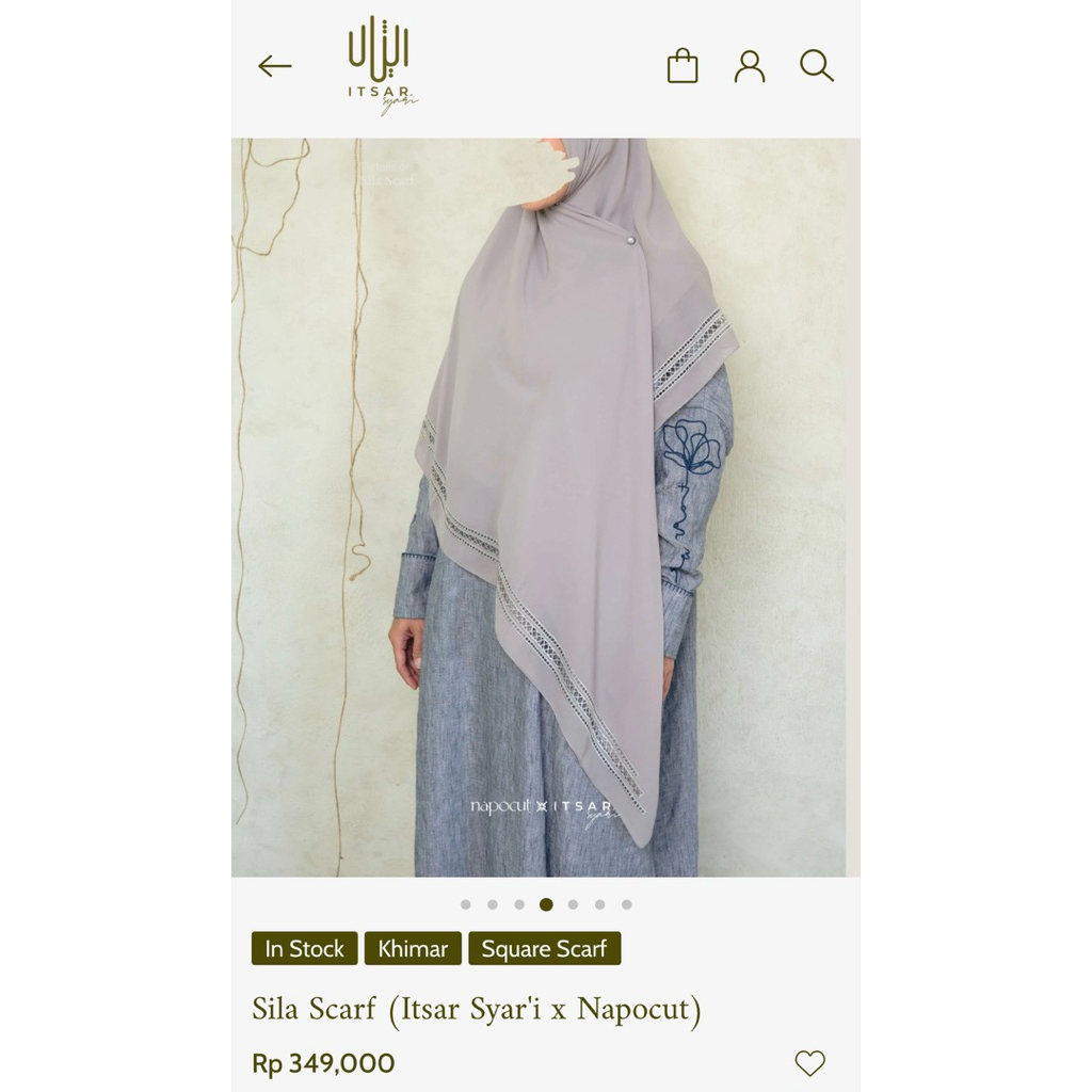 NWT ITSAR SYARI x NAPOCUT - SILA SCARF DRIFTWOOD