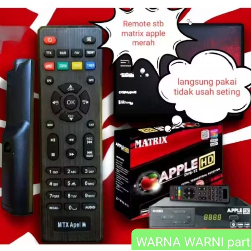 Remote set top box Matrix apple merah