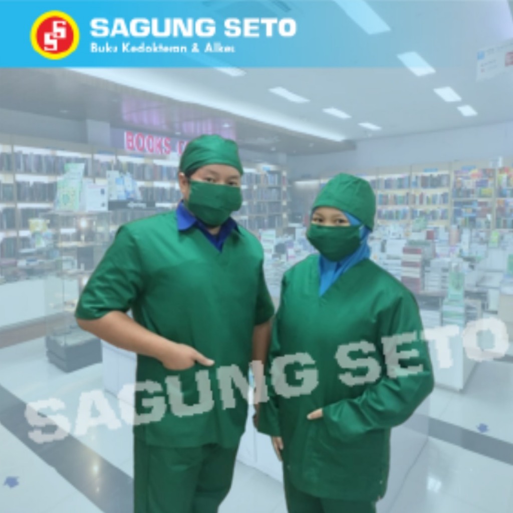 JAS OK UKURAN 5L WARNA HIJAU TUA KERAH V / BAJU OK LENGAN PANJANG / BAJU JAGA / BAJU SCRUB