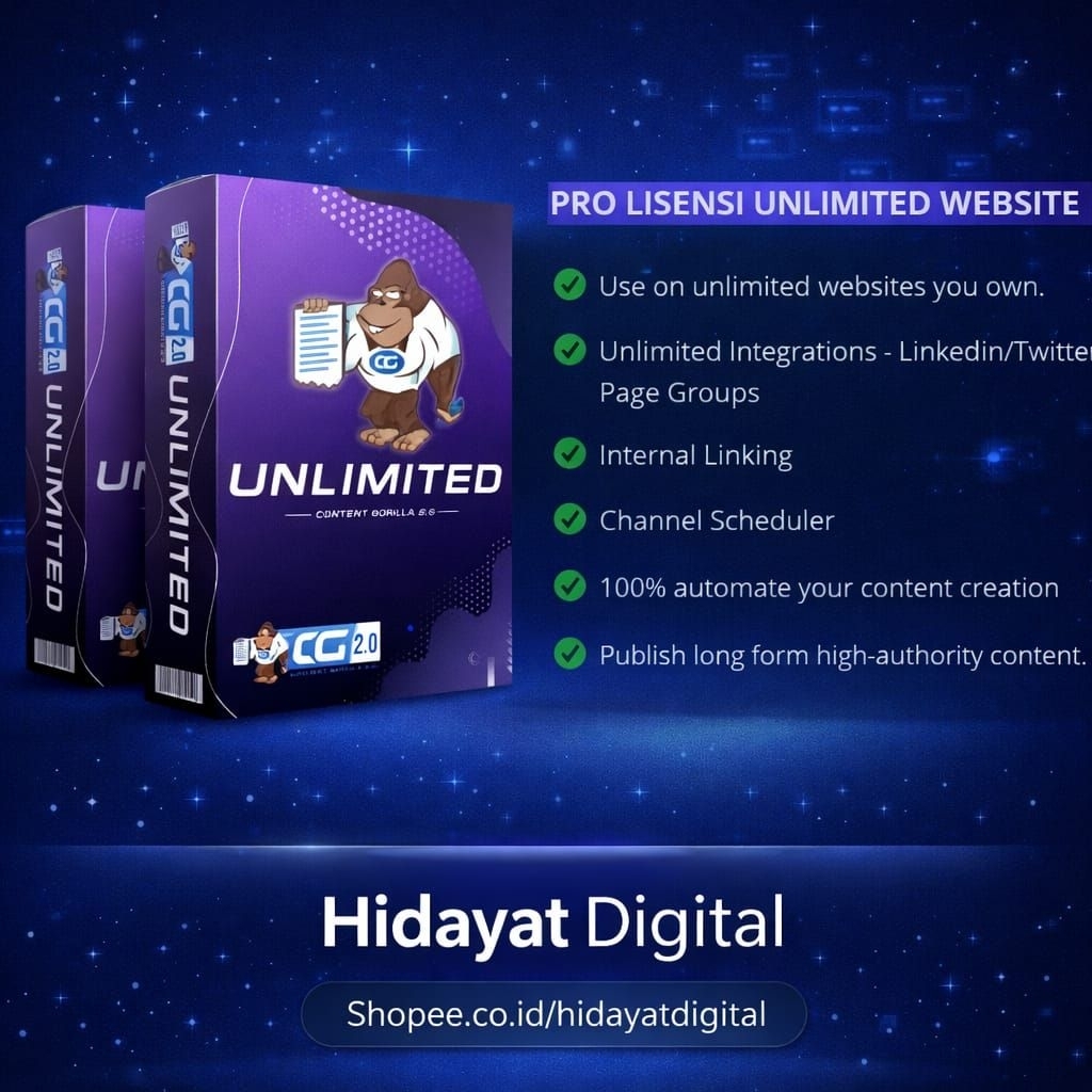 SOFTWARE CONTENT GORILLA AUTO GENERATE CONTENT VIDEO DIGITAL MARKETING PELUANG USAHA ONLINE INTERNET