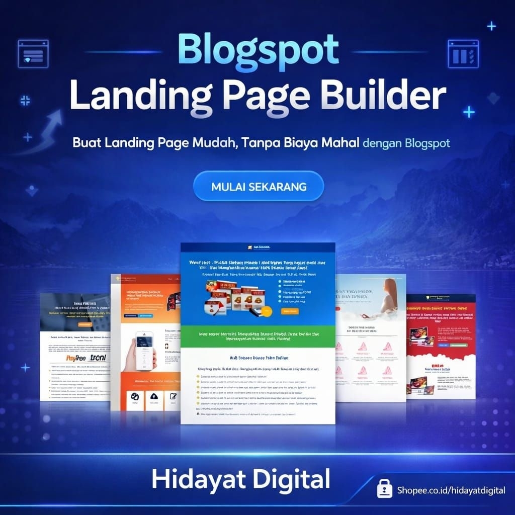 BLOGGER BLOGSPOT LANDINGPAGE BUILDER - TEMPLATE WEBSITE DESIGN GRATIS - BONUS BIOLINK - TOOL BISNIS-