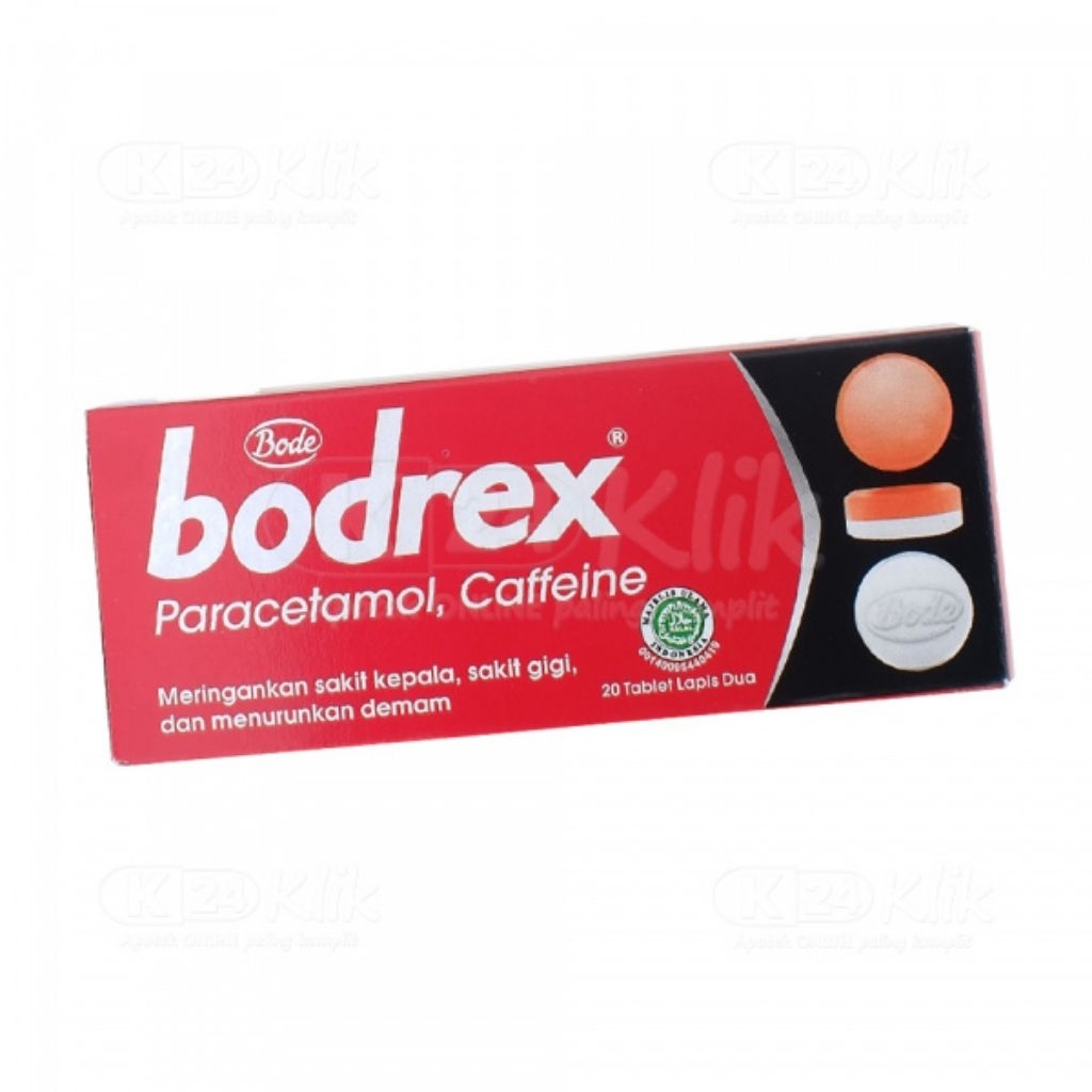 Bodrek tab 1 pack isi 20 tablet Meringankan sakit kepala,sakit gigi dan demam