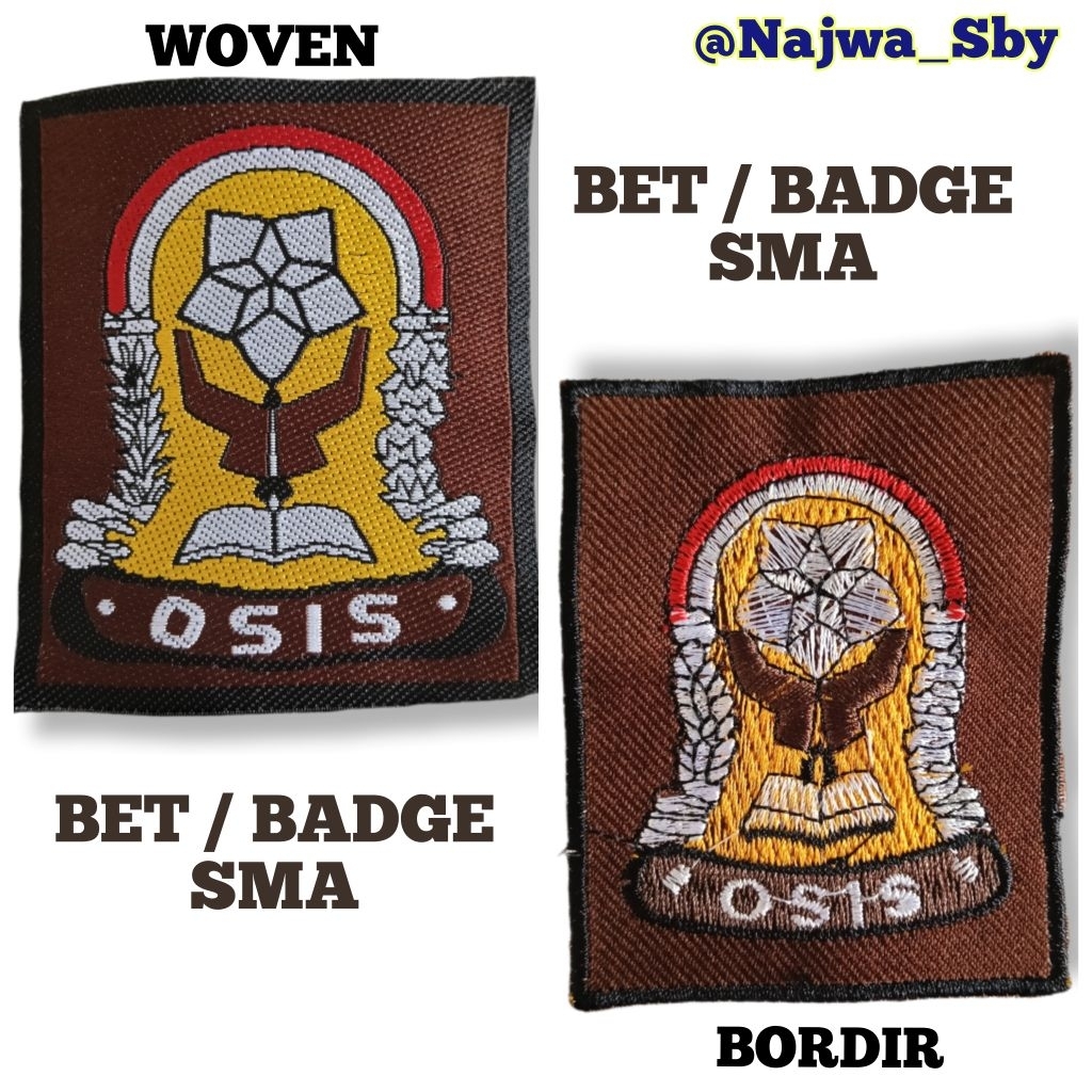 Bet / Badge BORDIR WOVEN  SMA ( Sekolah Menengah Atas )  Atribut Seragam Sekolah SMA / SMK