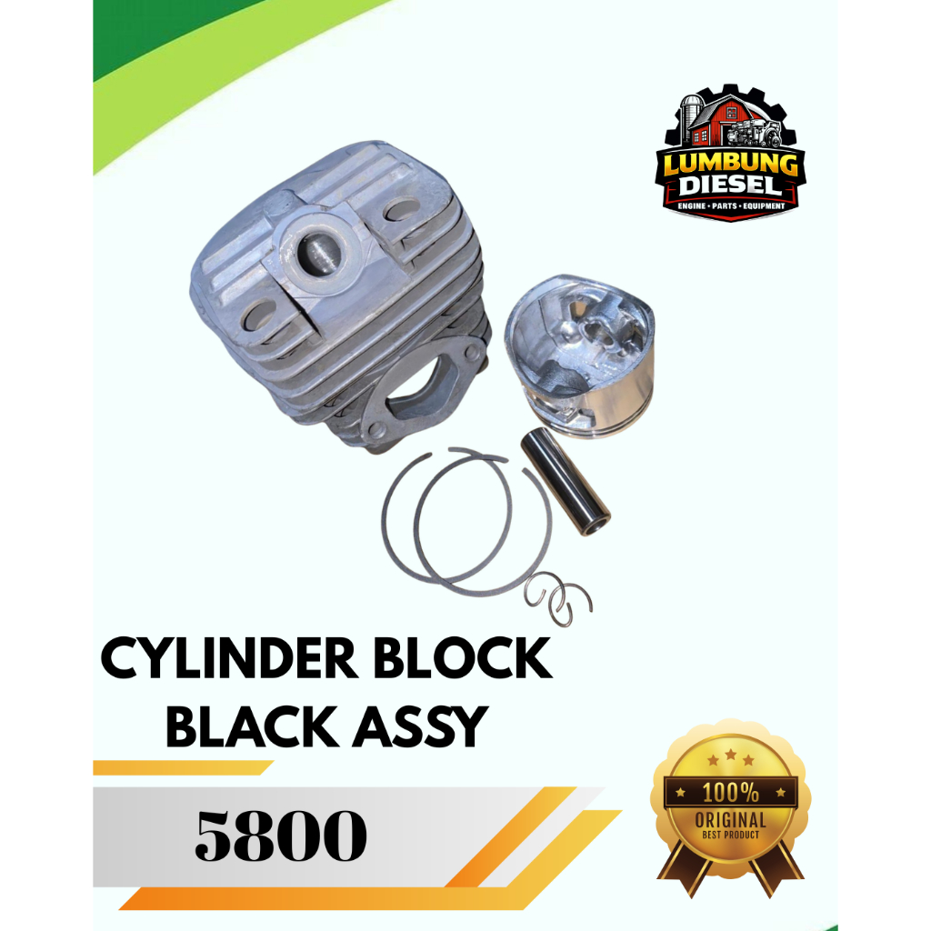 Cylinder Block Assy 5800 Black Original / Blok Seher Mesin Chainsaw Senso Mini 5800