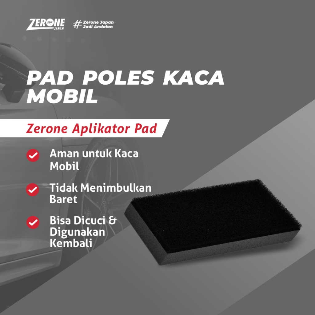 Zerone Japan Aplikator Pad Poles Kaca Mobil Aman Tidak Baret Bahan Lembut 9,5x5cm