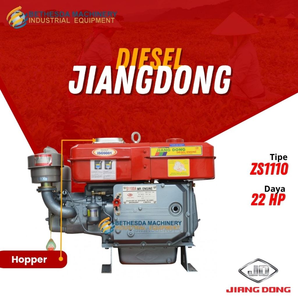 Diesel Penggerak 22 HP Jiangdong ZS 1110 / Mesin Diesel Hopper Engkol 22 HP