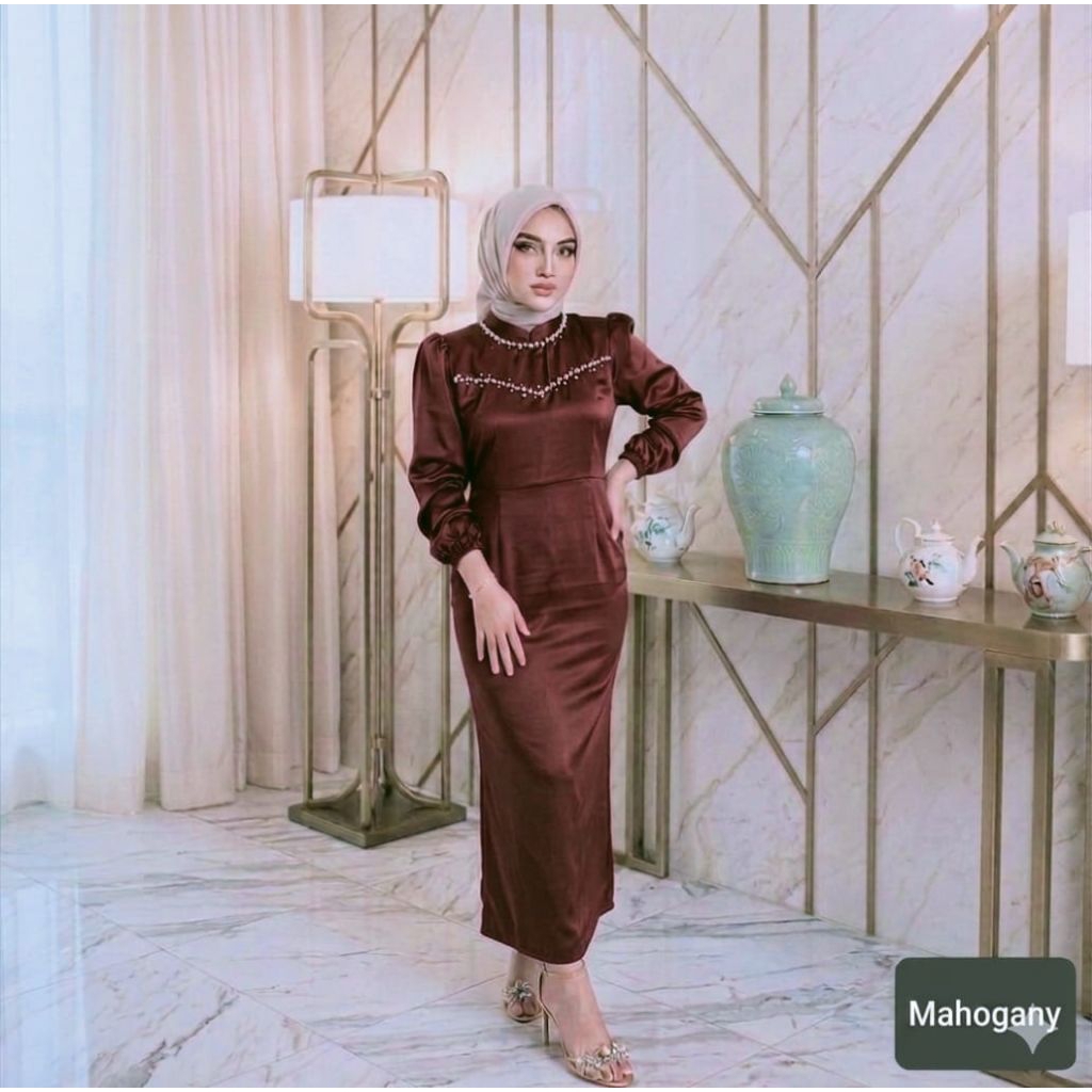 IRRA DRESS SATIN PREMIUM GAMIS ELEGAN MEWAH DRESS KONDANGAN//WISUDA TERBARU