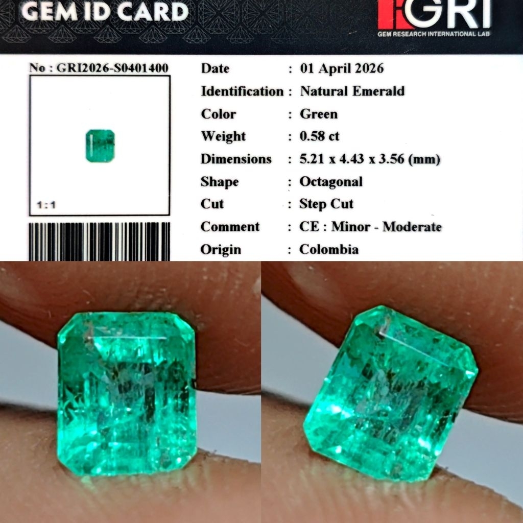 NICE ITEM Natural Emerald Colombia Minor Zamrud Colombia GRI Top Crystall Nice Color Luster Gemerici