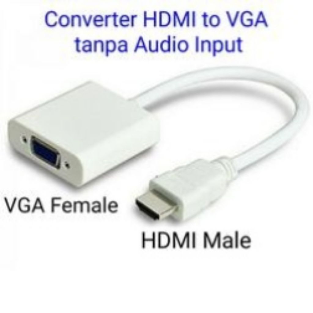 Kabel Converter HDMI to VGA Plug ini Play Sambungan Kabel Hdmi Ke Vga