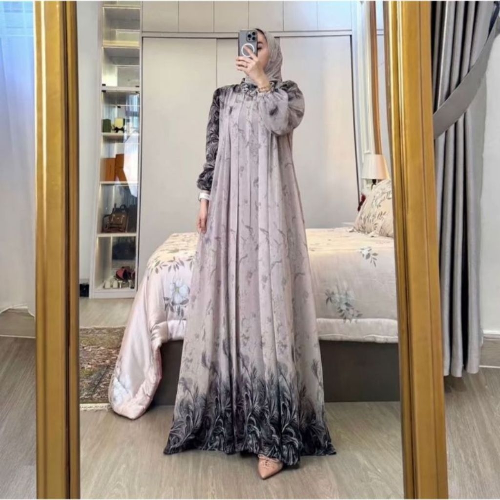 Set Gamis Hijab Aulia Wanita Model Babydoll Ceruty Premium // Aulia Set Hijab Ceruty