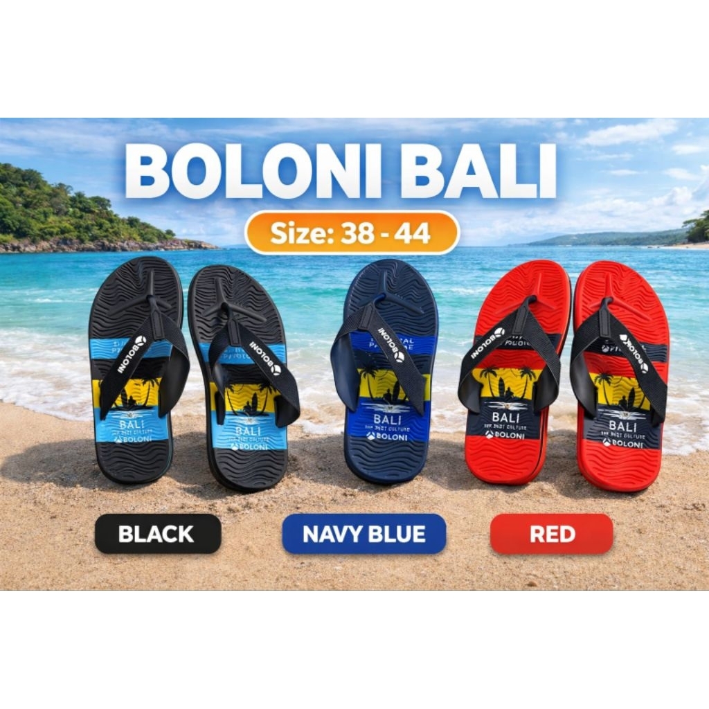Sendal Jepit Pria Boloni Bali Full Karet - Sandal