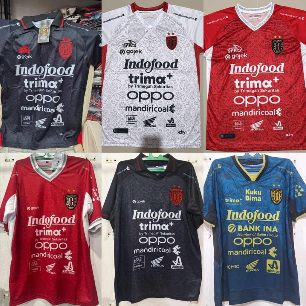 JERSEY BAJU BOLA BALI UNITED FC HOME AWAY LENGKAP WARNA DAN SIZE JUMBO 5XL 6XL